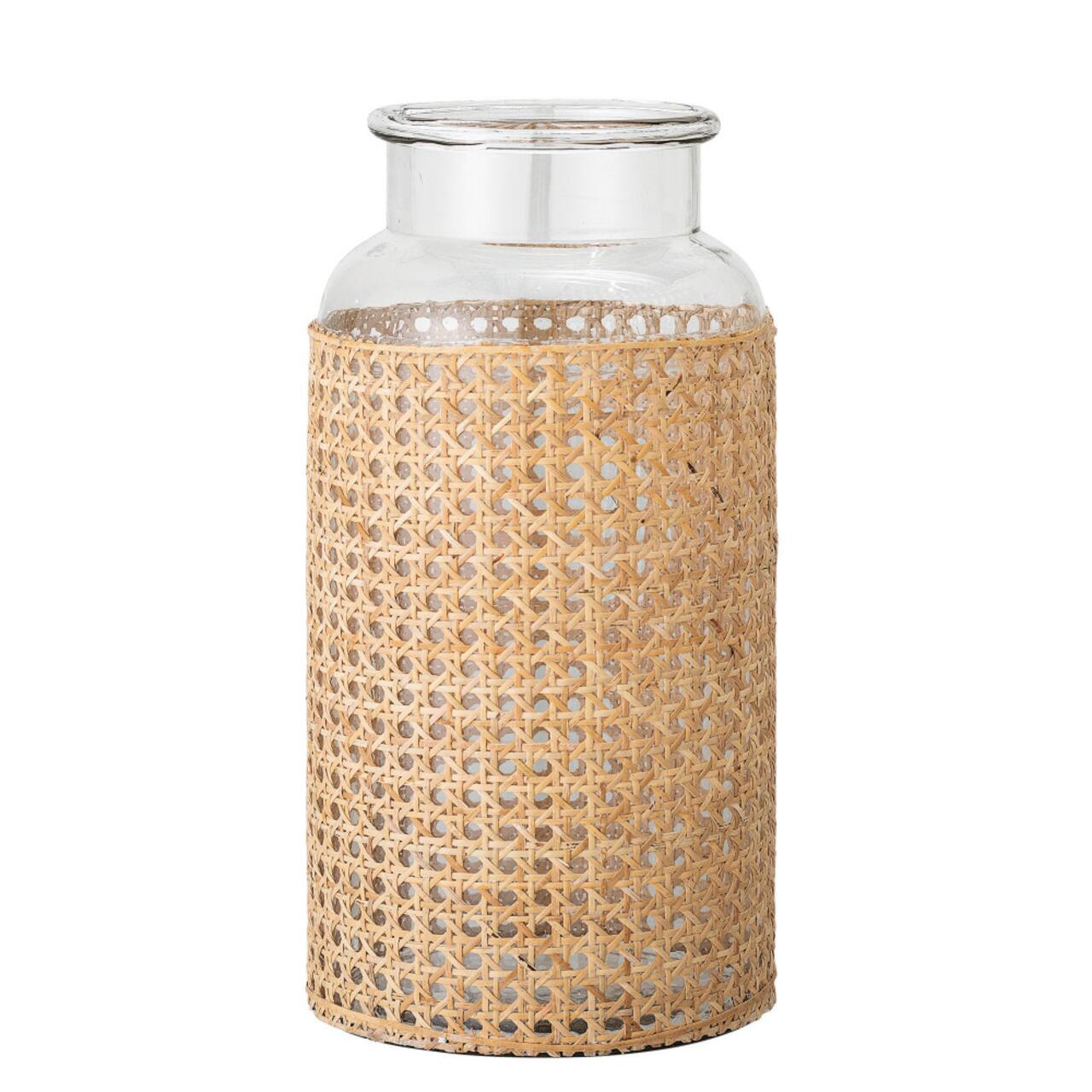 Hello Honey® Bloomingville Clear Glass Vase with Woven Natural Cane Sleeve